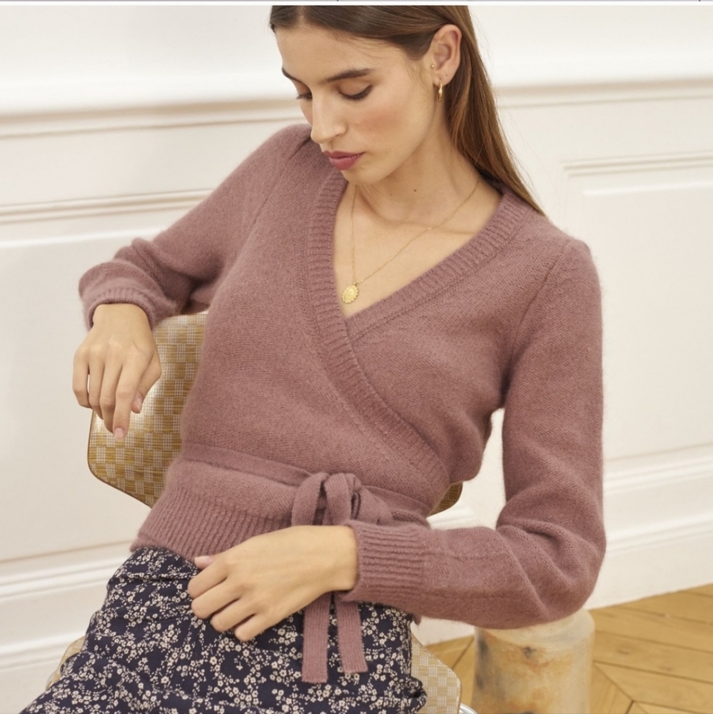 Rouje MARTY Angora Wool Wrap Cardigan